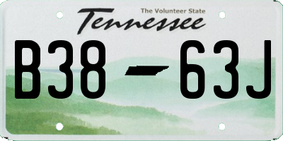 TN license plate B3863J