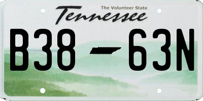 TN license plate B3863N
