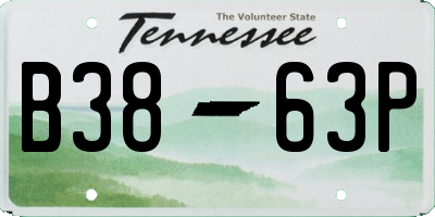 TN license plate B3863P