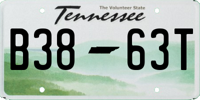 TN license plate B3863T