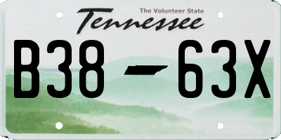 TN license plate B3863X