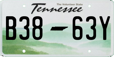 TN license plate B3863Y