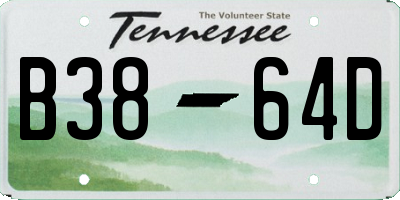 TN license plate B3864D