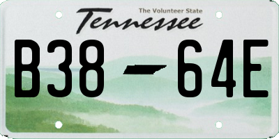 TN license plate B3864E
