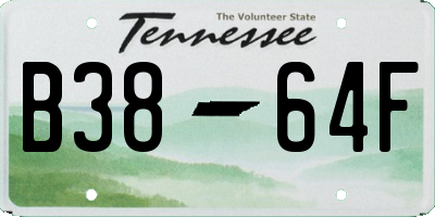 TN license plate B3864F