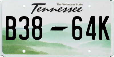 TN license plate B3864K