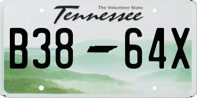 TN license plate B3864X