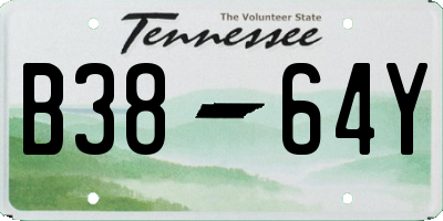 TN license plate B3864Y