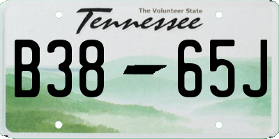 TN license plate B3865J