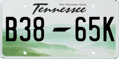 TN license plate B3865K