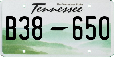 TN license plate B3865O