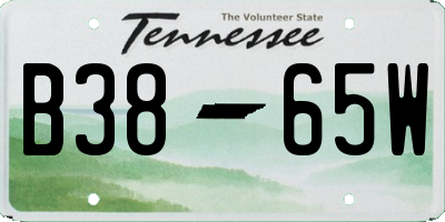 TN license plate B3865W