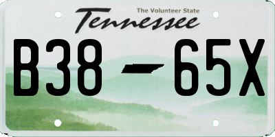 TN license plate B3865X