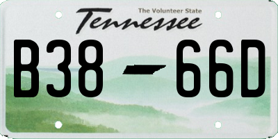 TN license plate B3866D