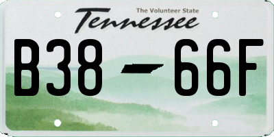 TN license plate B3866F