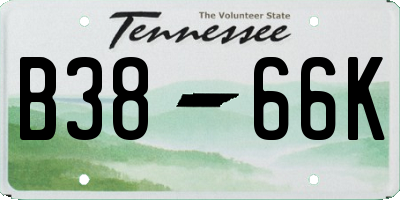 TN license plate B3866K