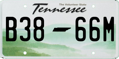TN license plate B3866M
