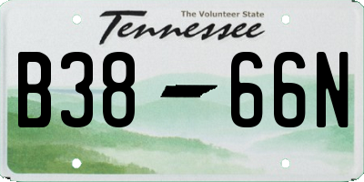 TN license plate B3866N