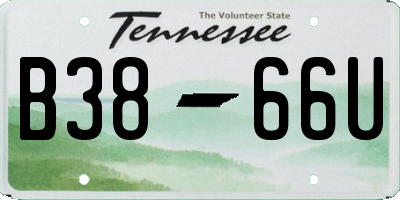 TN license plate B3866U