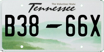 TN license plate B3866X