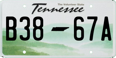 TN license plate B3867A