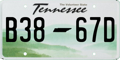 TN license plate B3867D