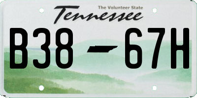 TN license plate B3867H