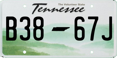 TN license plate B3867J