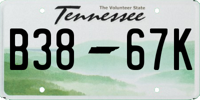 TN license plate B3867K