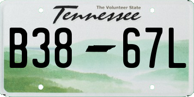 TN license plate B3867L