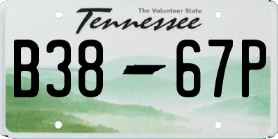 TN license plate B3867P