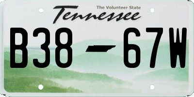 TN license plate B3867W