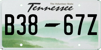 TN license plate B3867Z