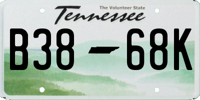 TN license plate B3868K