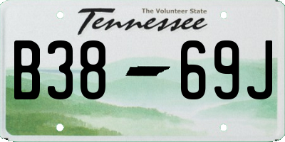 TN license plate B3869J