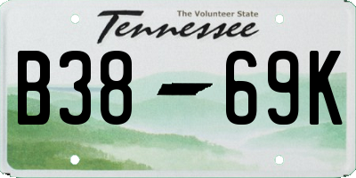 TN license plate B3869K