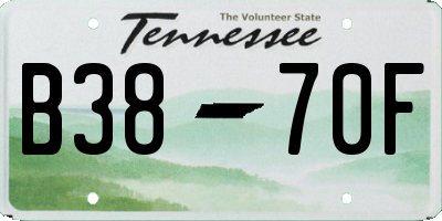TN license plate B3870F