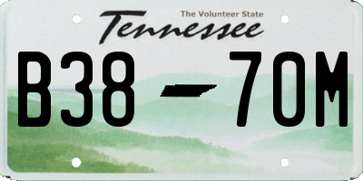 TN license plate B3870M