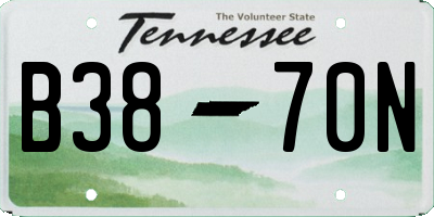 TN license plate B3870N