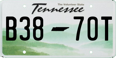 TN license plate B3870T