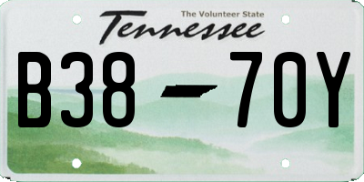 TN license plate B3870Y