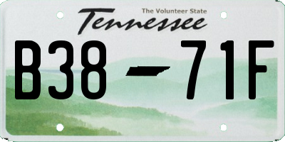 TN license plate B3871F