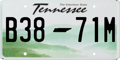 TN license plate B3871M