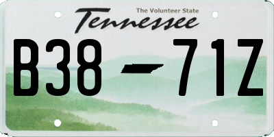 TN license plate B3871Z