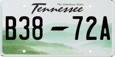 TN license plate B3872A