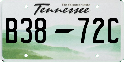 TN license plate B3872C
