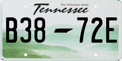 TN license plate B3872E