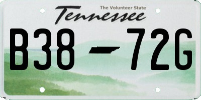 TN license plate B3872G