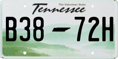 TN license plate B3872H