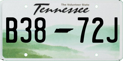 TN license plate B3872J